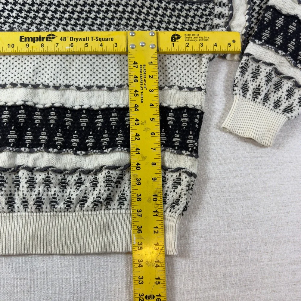 Bellagio Mens XL Cotton Knit Sweater Multi Pattern Geometric Houndstooth Italy